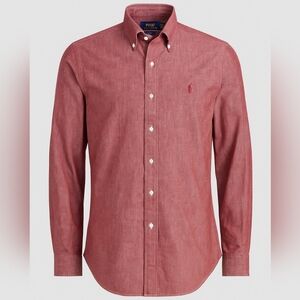 RALPH LAUREN | Men’s Slim Fit Button Down Shirt Medium Maroon